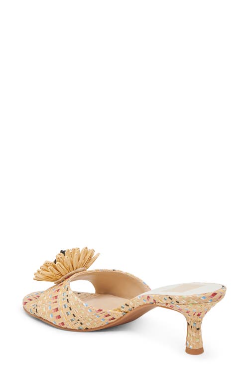 Dolce Vita Lourde Floral Kitten Heel Sandal In Pastel Multi Raffia