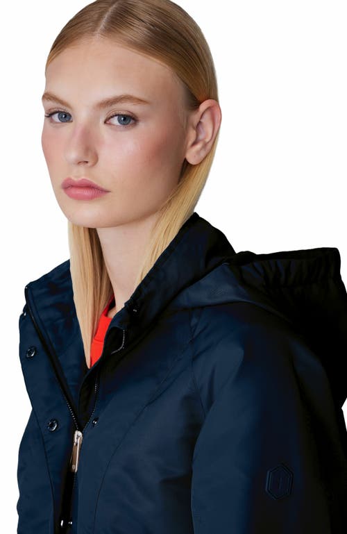 Quartz Co. Lisa | Lightweight Hooded Jacket In True Navy