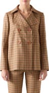 LK Bennett Amber Check Double Breasted Jacket