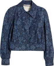 Dries Van Noten Vistam Floral Jacquard Crop Denim Jacket