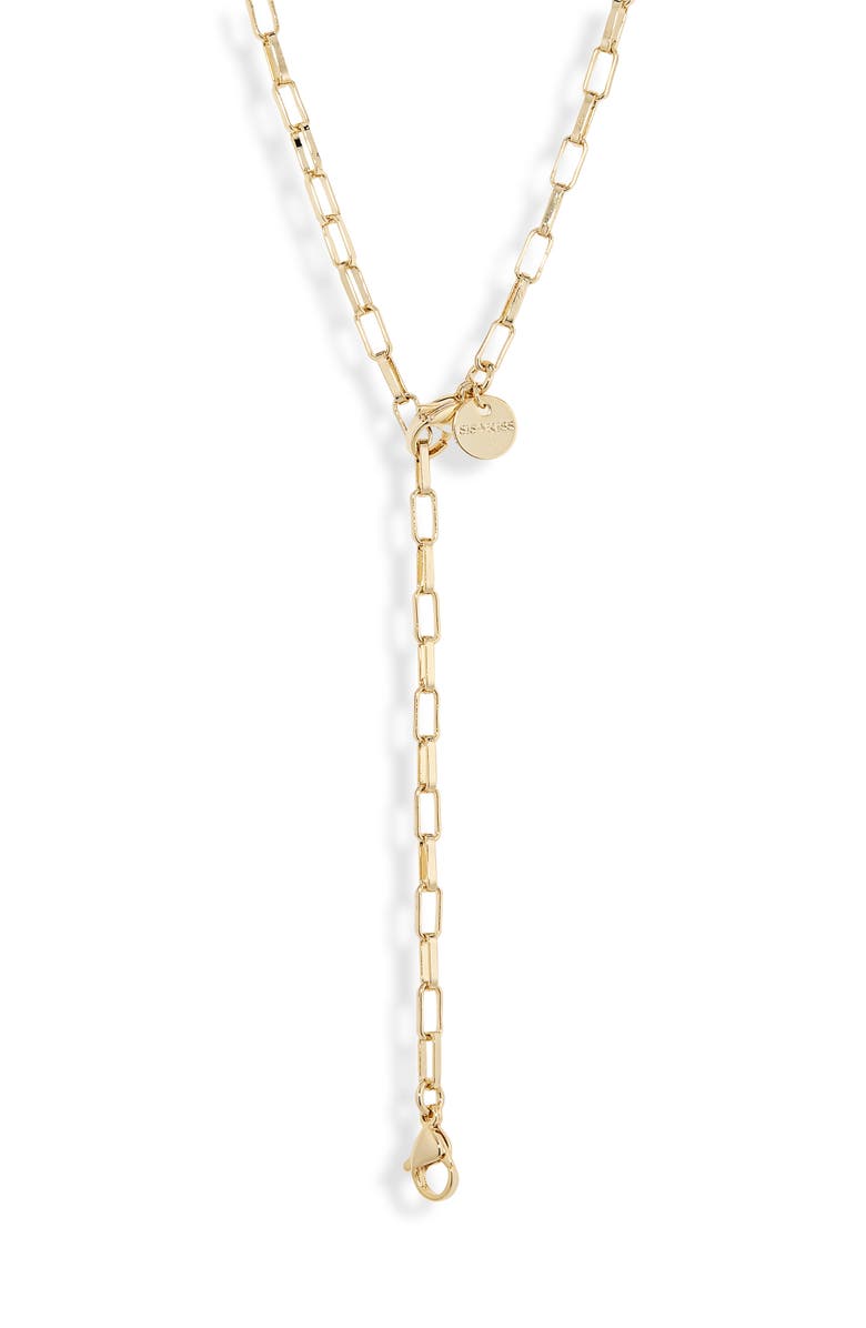 THE SIS KISS Chelsea Lariat Chain Necklace, Main, color, Gold