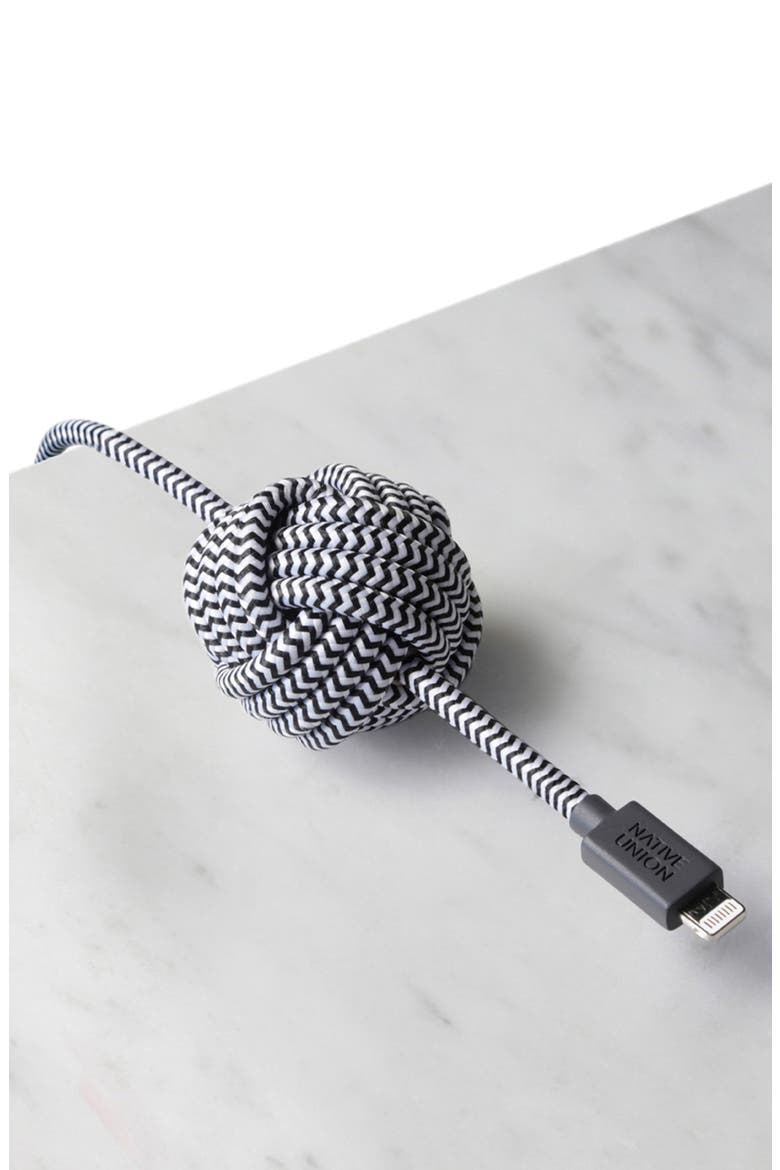 Night Lightning to USB Charging Cable, Alternate, color, ZEBRA