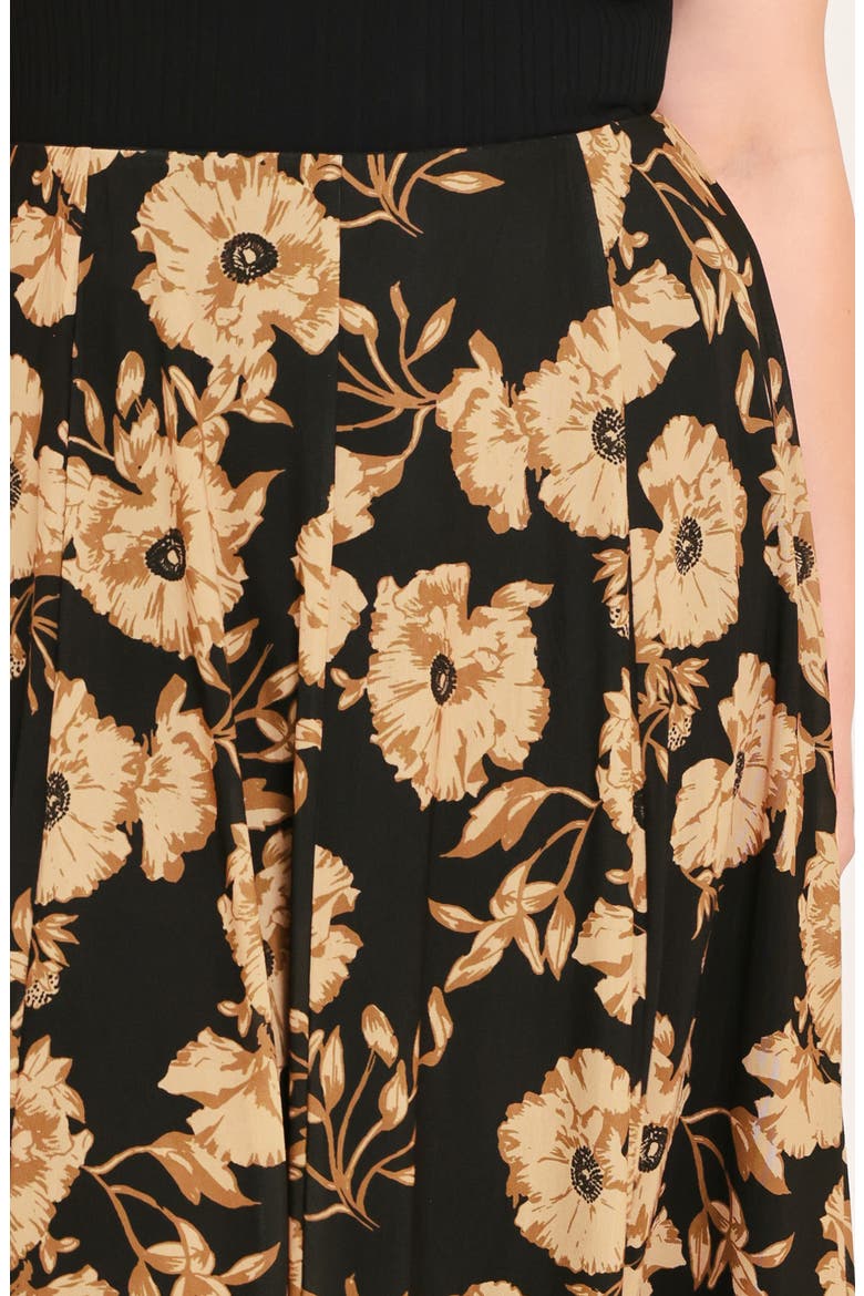 Floral Mesh Maxi Skirt, Alternate, color, BLACK