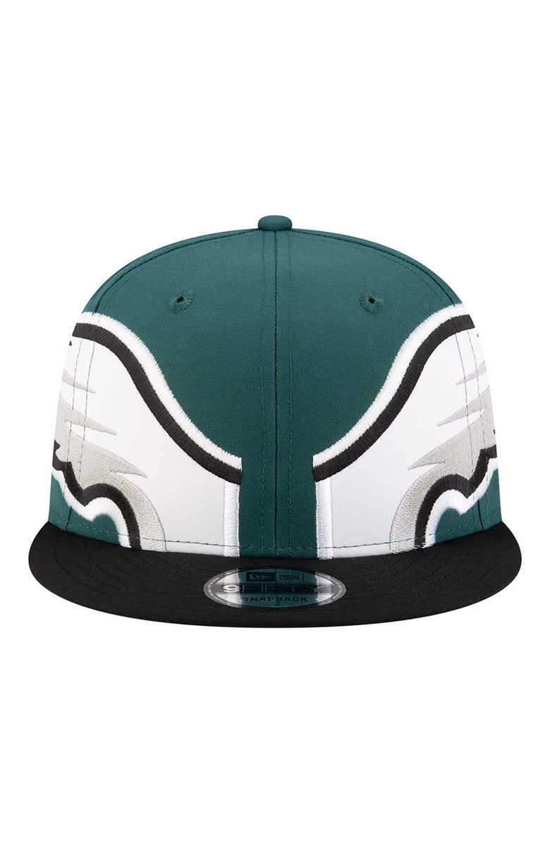 New Era Men's New Era Midnight Green Philadelphia Eagles Helmet 9FIFTY Snapback Hat, Alternate, color, Green