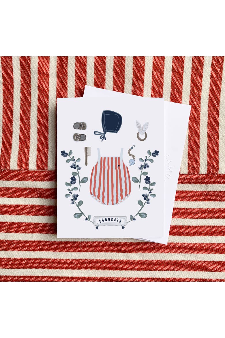 New Baby Greeting Card Pack (3ct) "Congrats Baby Flat Lay", Alternate, color, Multi-Pack