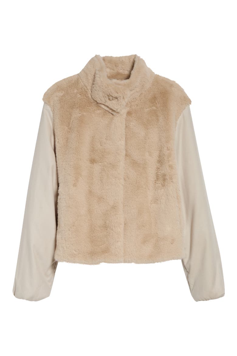 Faux Fur Mixed Media Jacket, Main, color, 1985 CHANTILLY