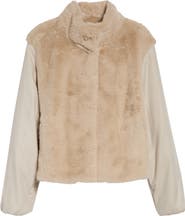 Herno Faux Fur Mixed Media Jacket