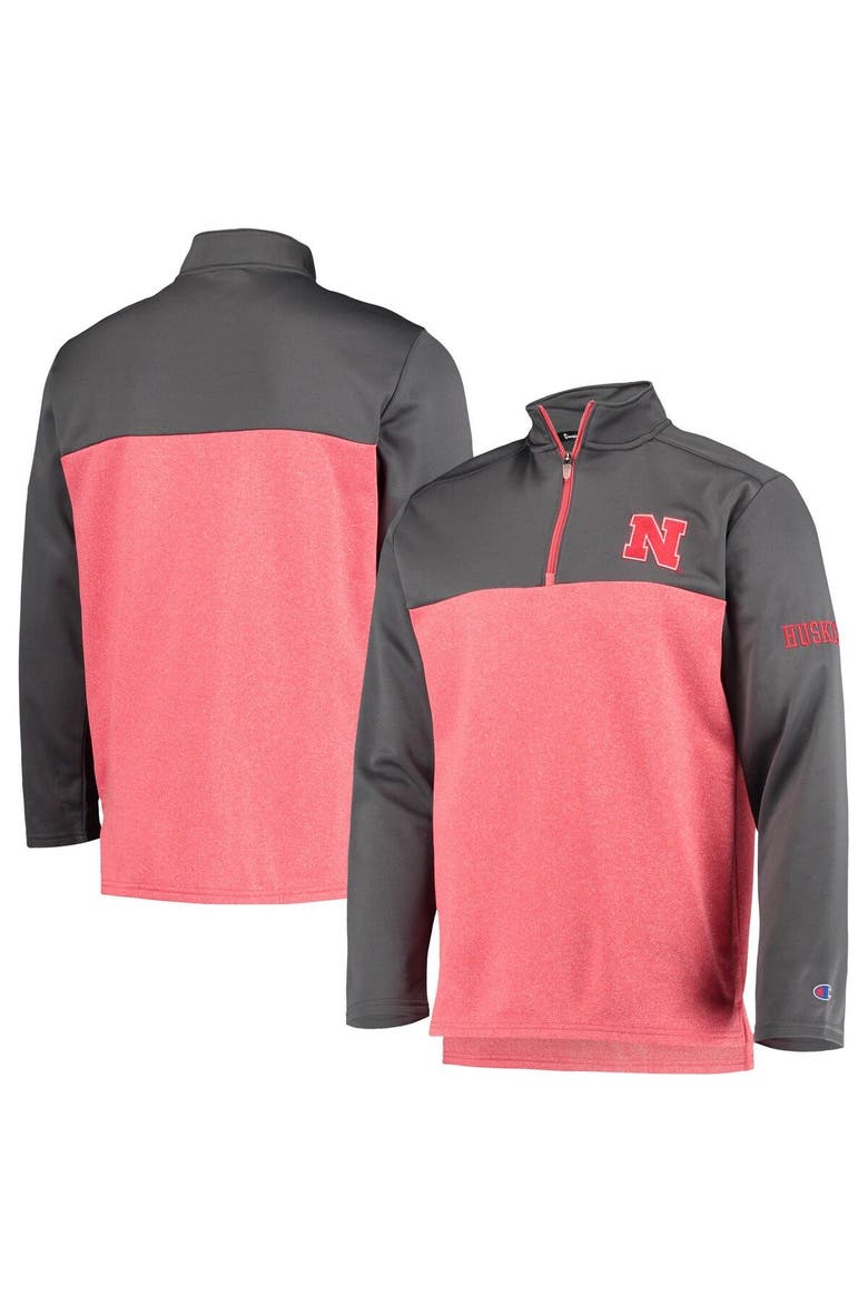 Men's Champion Scarlet Nebraska Huskers Gameday Quarter-Zip Jacket, Main, color, Scarlet