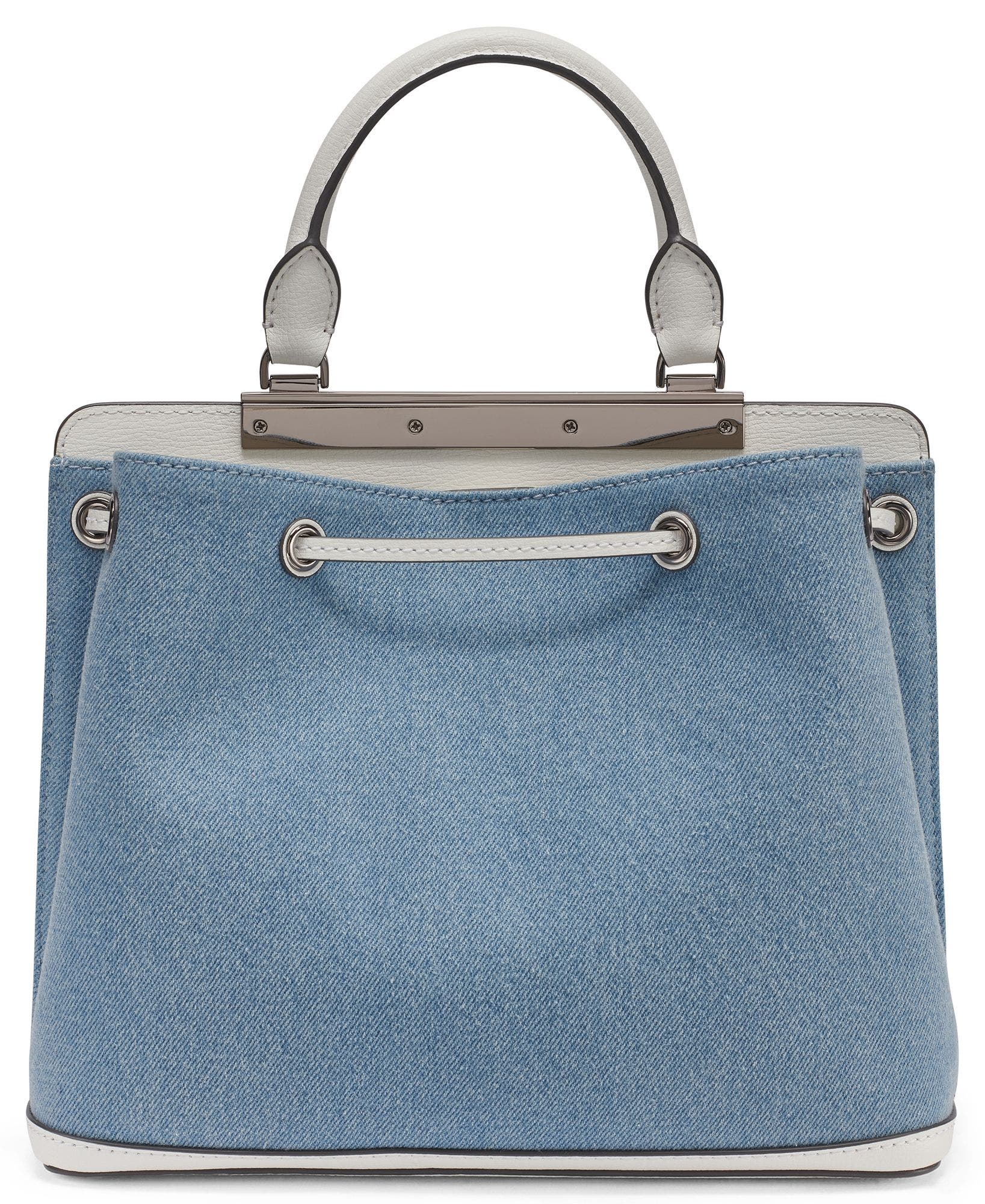 Evelina Denim Bucket Bag, Alternate, color, Light Denim