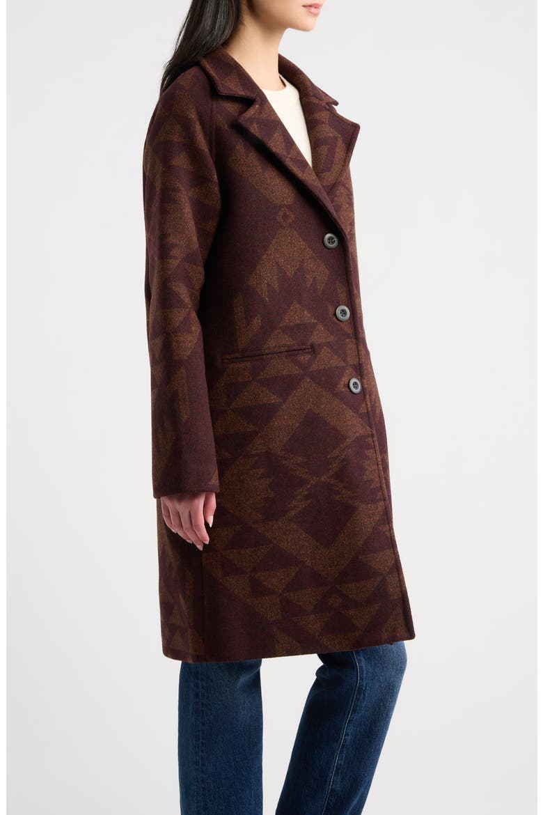 Jacquard Wool Overcoat, Alternate, color, ECHO BAY BROWN