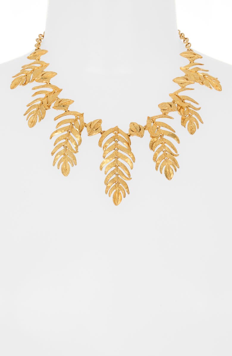 Kenneth Jay Lane Feather Frontal Necklace, Alternate, color, 