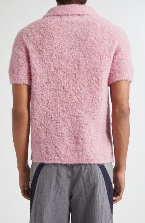 Erl Gender Inclusive Alpaca Blend Polo Sweater In Pink