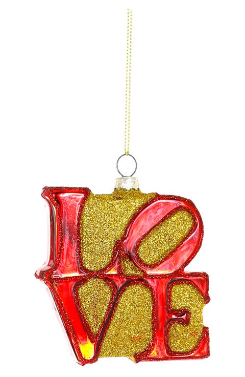 Love Sculpture Glass Ornament