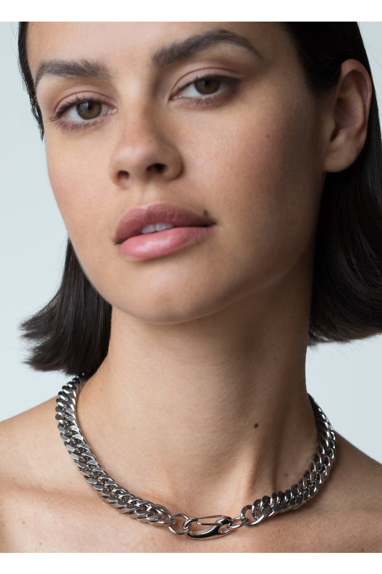 Chunky Silver Chain Necklace, Alternate, color, Silver