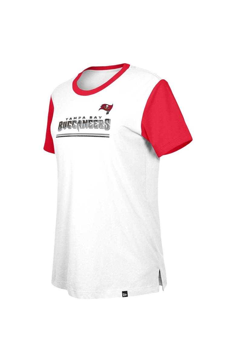 New Era Women's New Era White/Red Tampa Bay Buccaneers Third Down Colorblock T-Shirt, Alternate, color, White