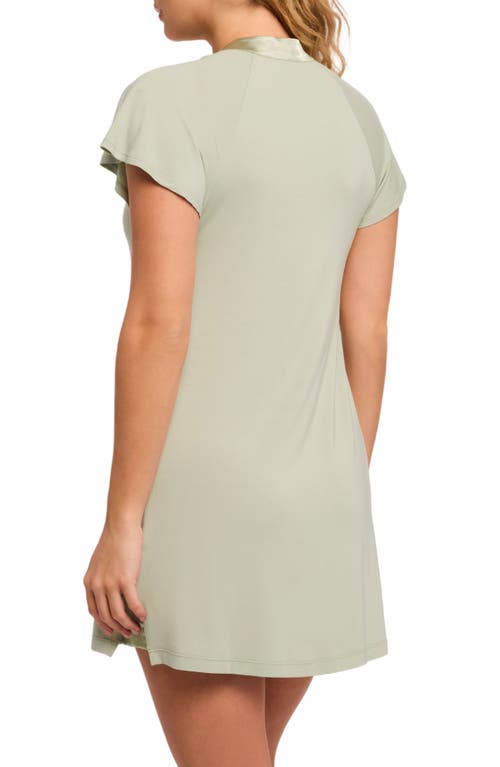 Fleur't Flutter Sleeve Sleep Shirt In Fern