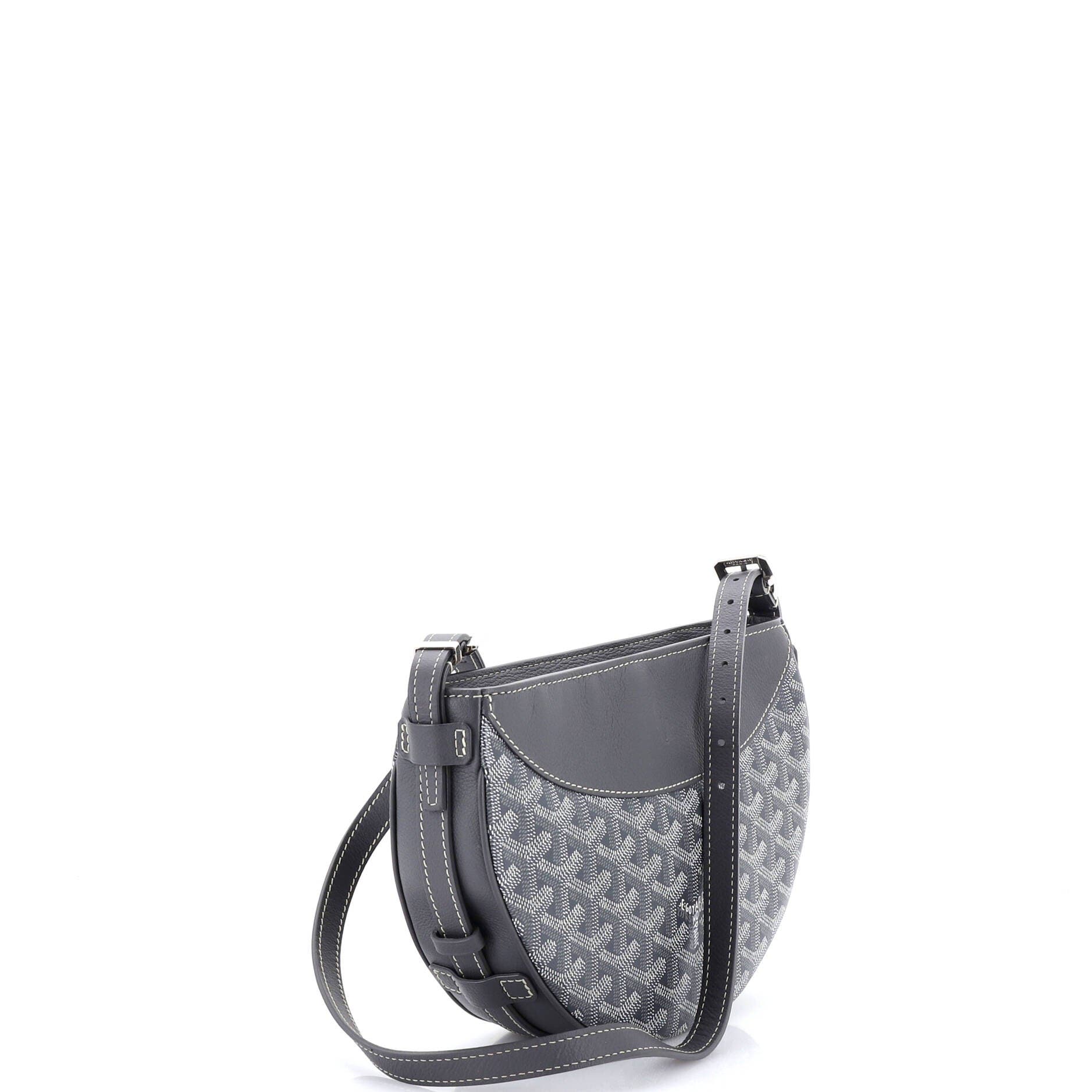 Pre-Owned Goyard Hirondelle Shoulder Bag Coated Canvas and Leather, Alternate, color, Gray