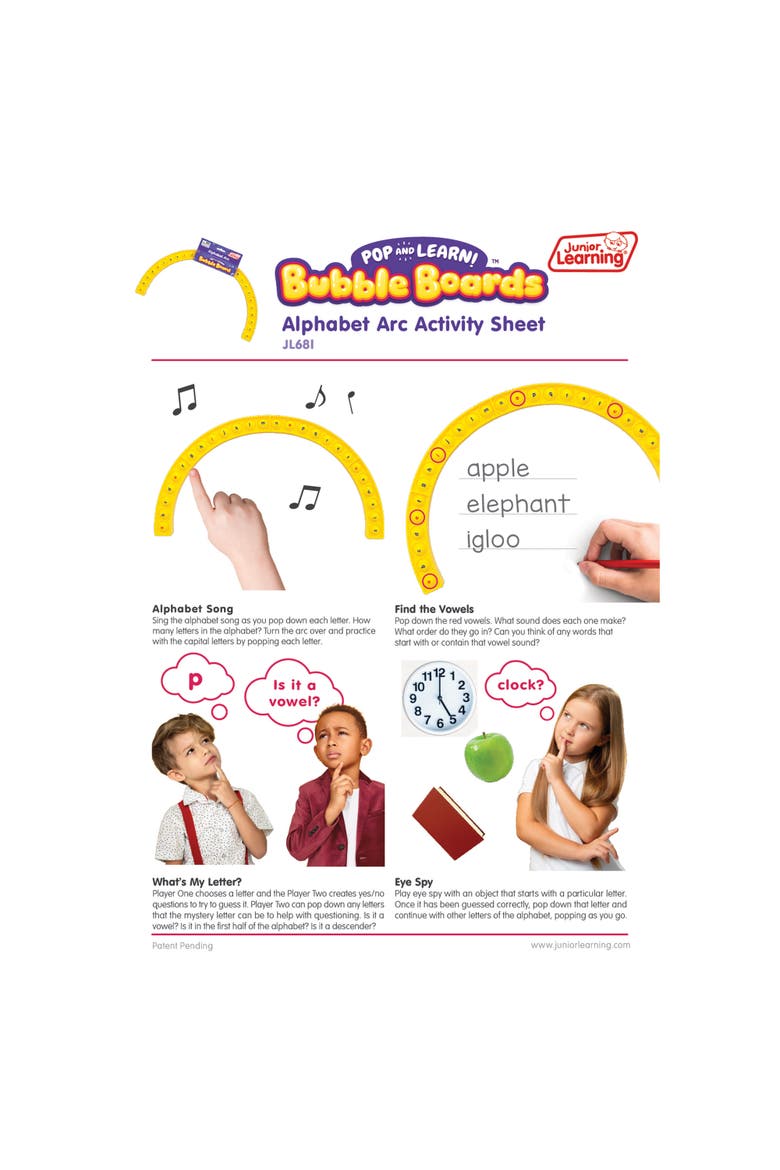 Alphabet Arc Bubble Board, Alternate, color, Multicolored