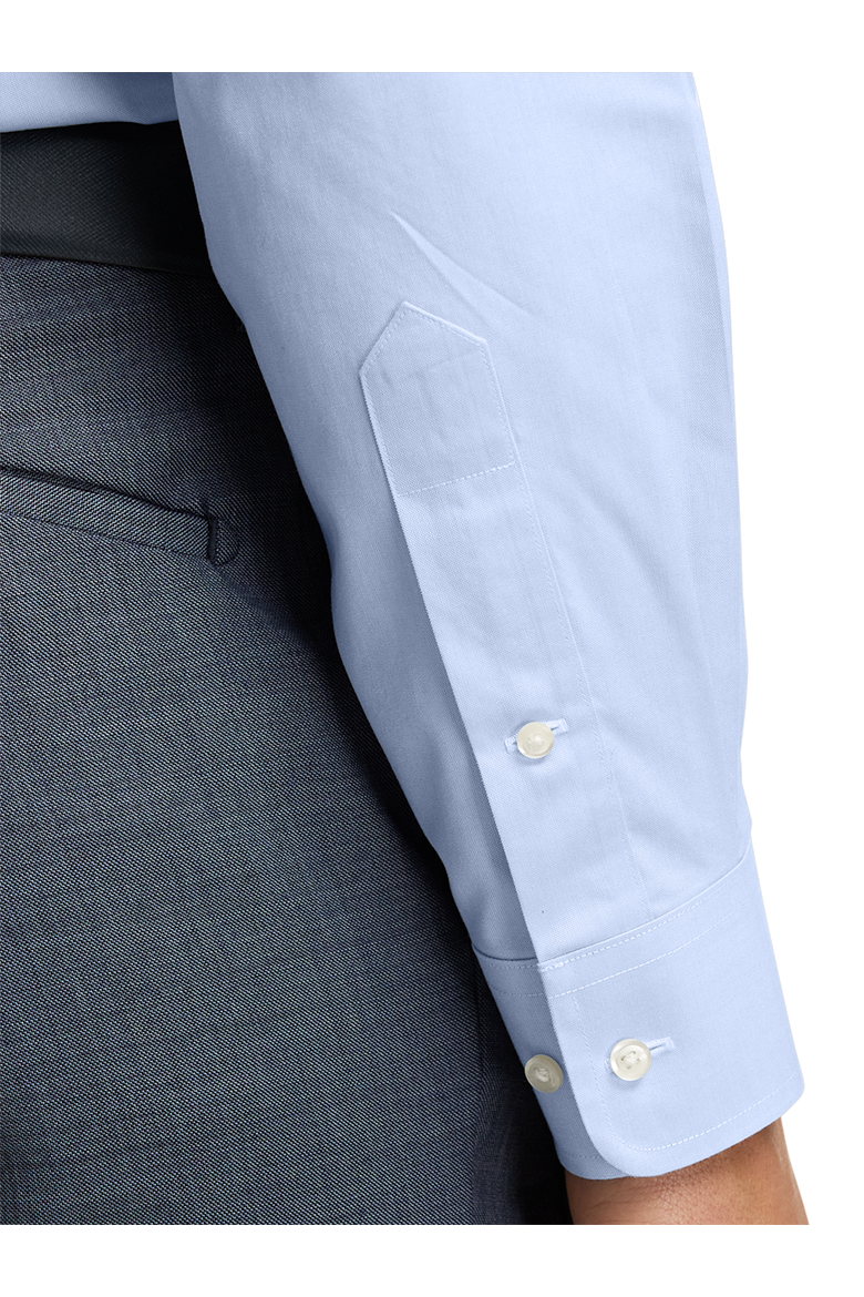 Slim Fit Non-iron Cotton Pinpoint Solid Button Down Collar Dress Shirt, Alternate, color, Blue