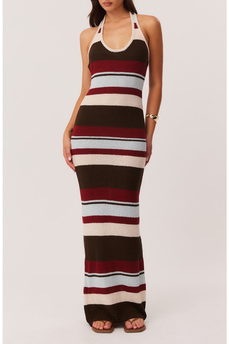Effie Halter Maxi Dress, Main, color, MULTI STRIPE