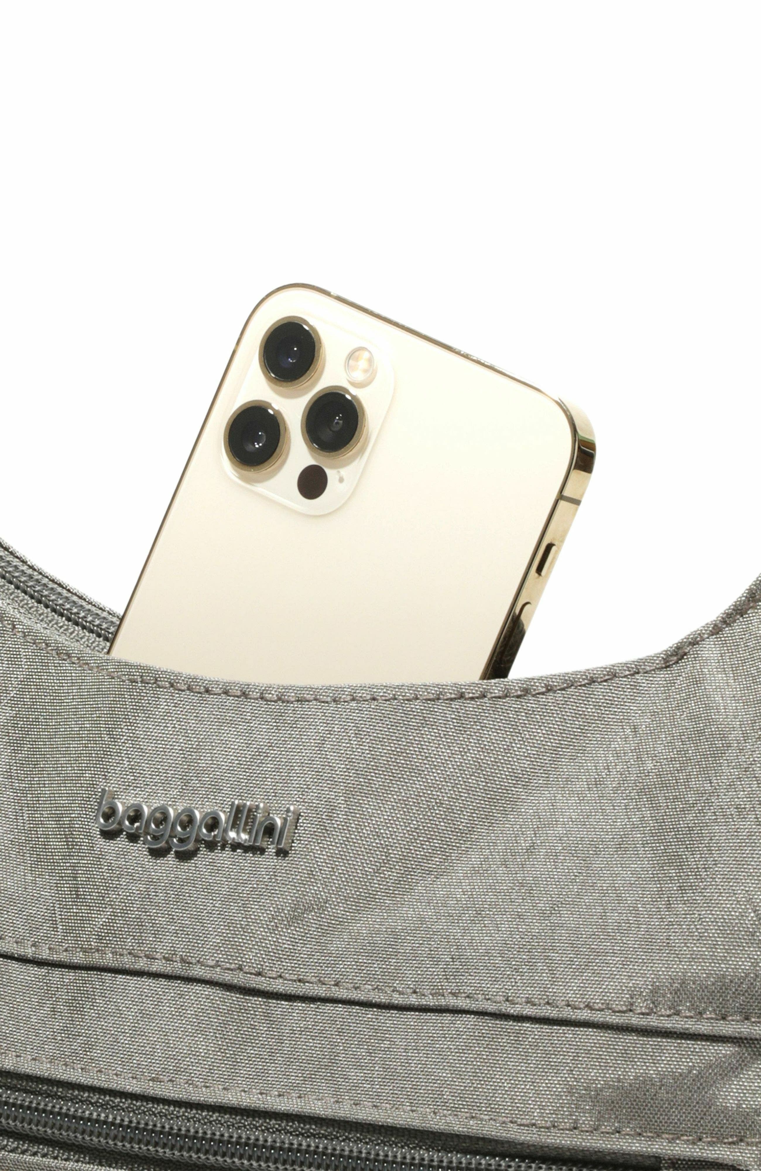BAGGALLINI Modern Pocket Half Moon Shoulder Bag, Alternate, color, Sterling Shimmer