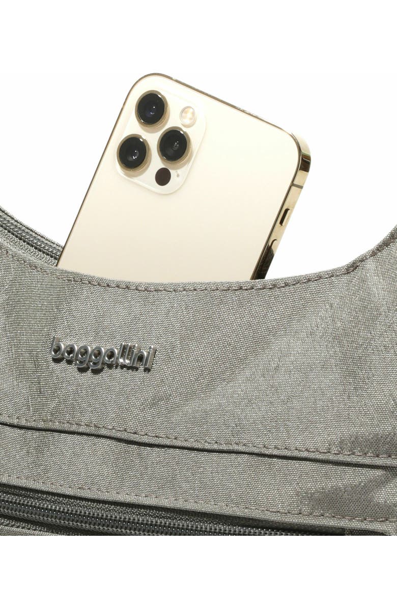 BAGGALLINI Modern Pocket Half Moon Shoulder Bag, Alternate, color, Sterling Shimmer