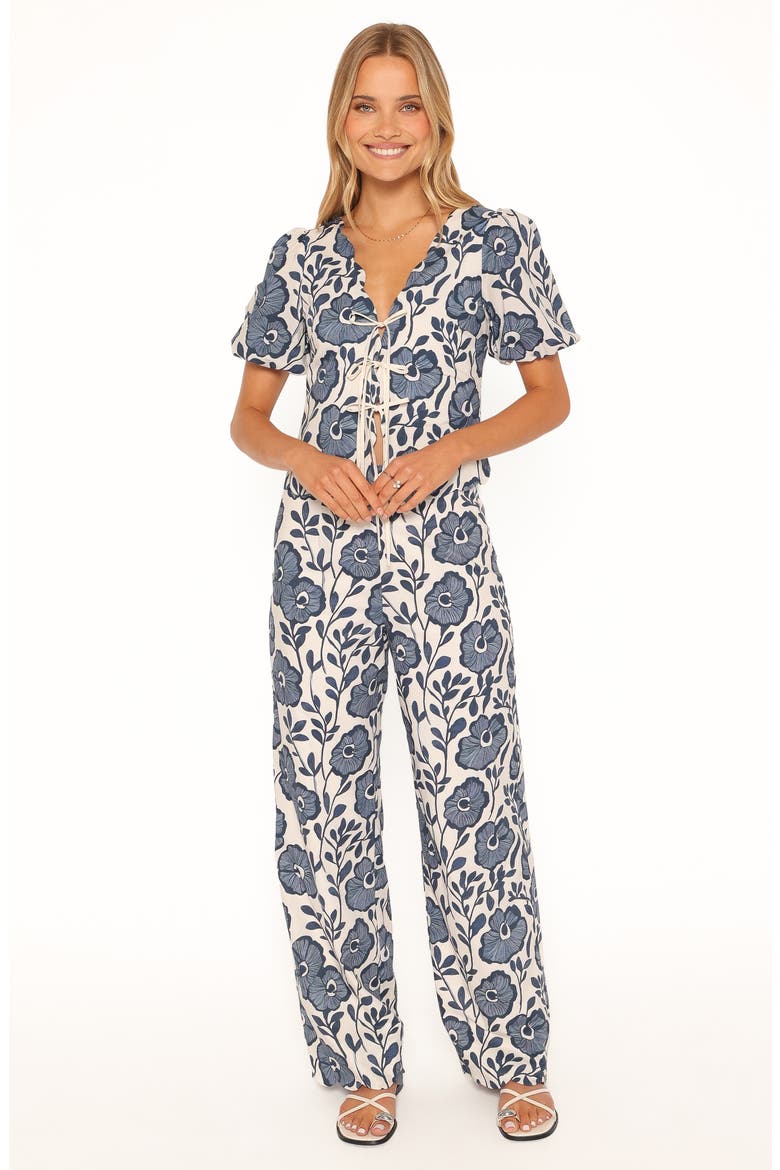 Jensen Scallop Hem Pants, Alternate, color, BLUE FLORAL
