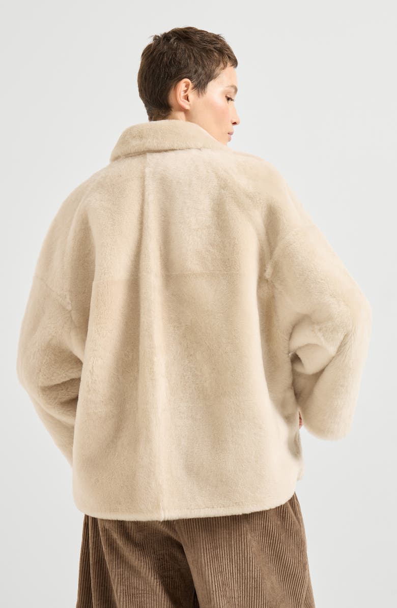 Brunello Cucinelli Shearling reversible outerwear, Alternate, color, Ivory