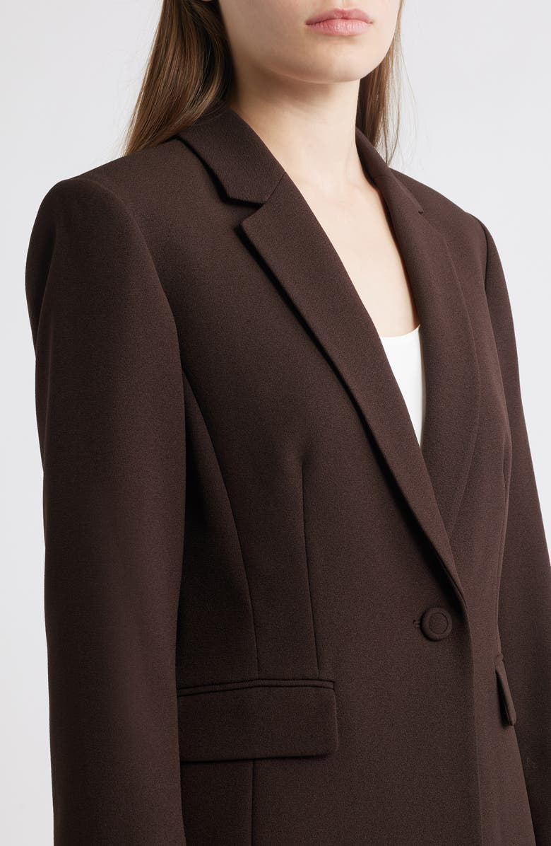 Tahari ASL One-Button Crepe Jacket & Pants Set, Alternate, color, Espresso