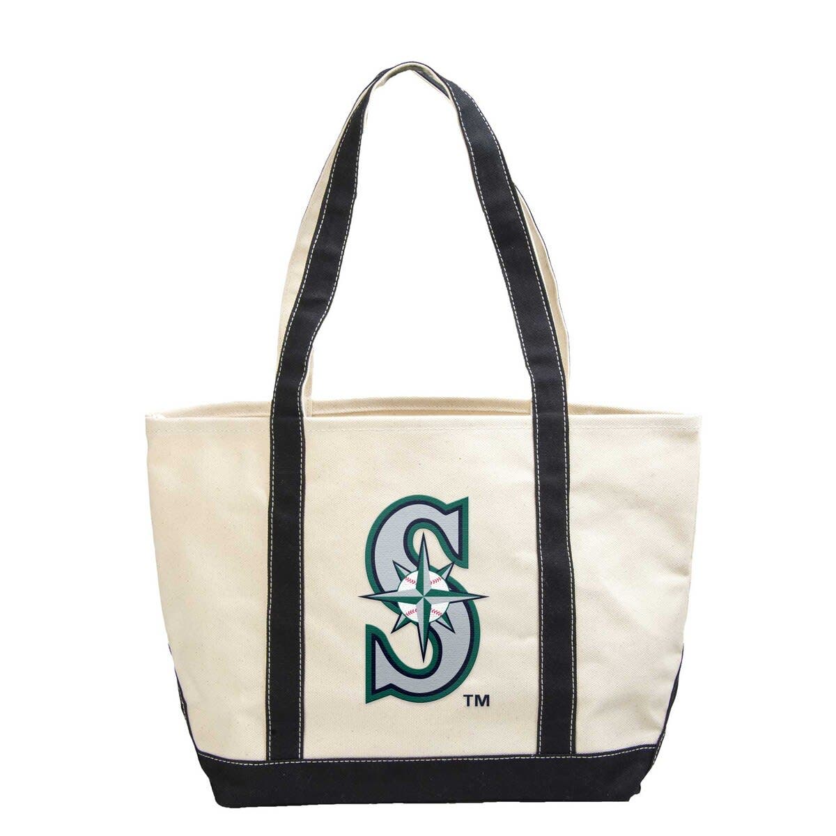LOGO BRANDS Seattle Mariners Canvas Tote Bag, Main, color, 