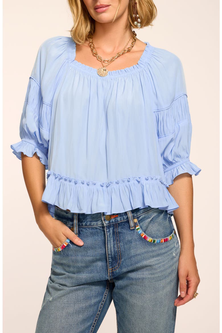 Natasha Peasant Top, Main, color, BAZAAR BLUE
