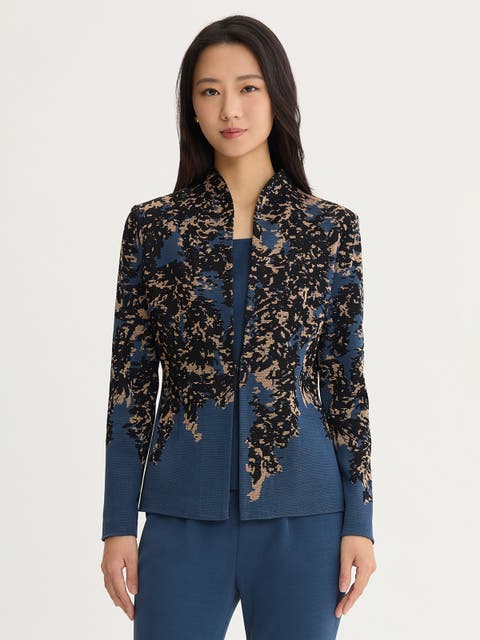 Tailored Speckled Lurex Knit Jacket
