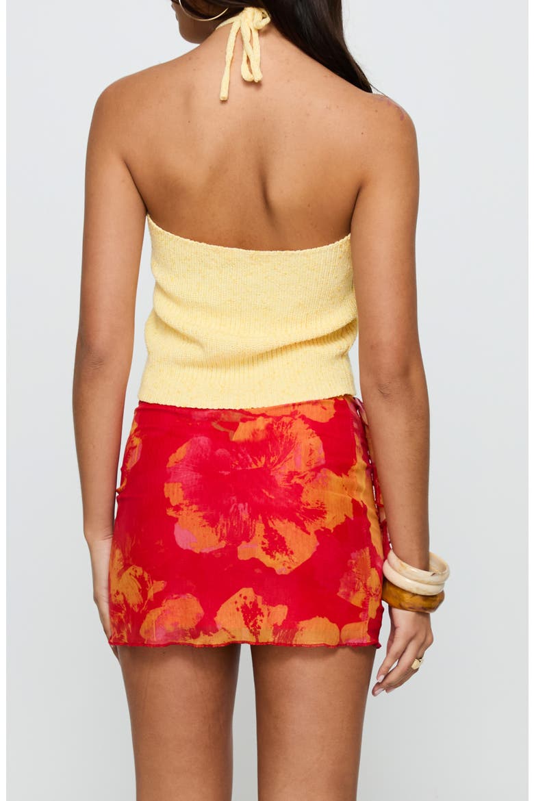Liloha Floral Mesh Miniskirt, Alternate, color, ORANGE MULTI