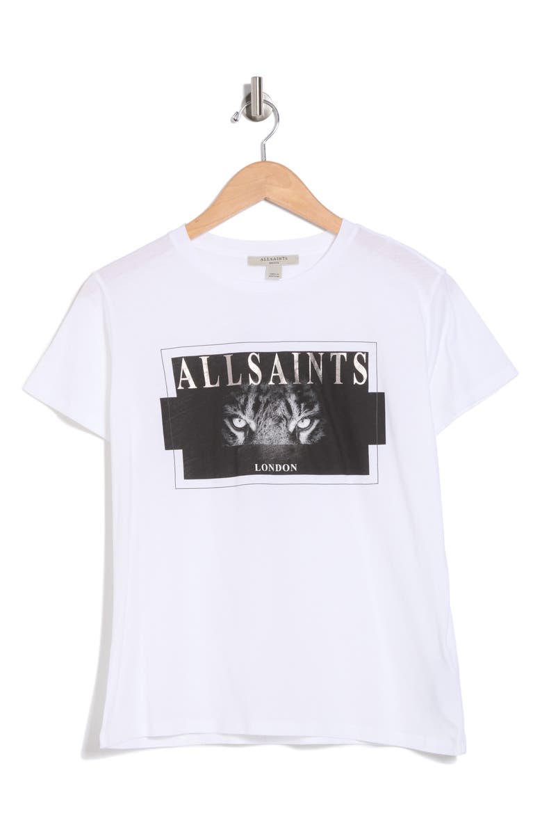 AllSaints Axyl Grace Cotton Graphic T-Shirt, Alternate, color, Optic White