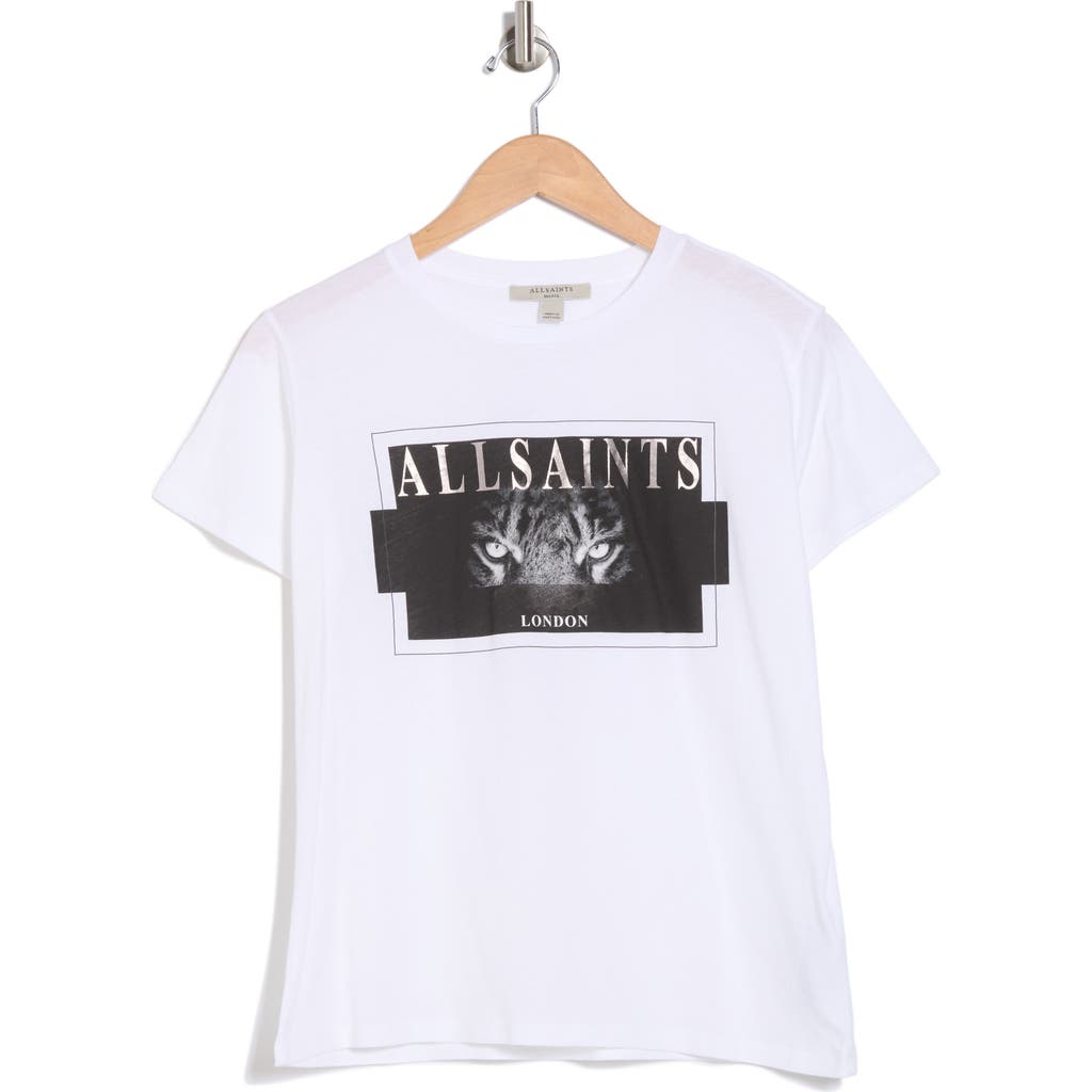 Allsaints Axyl Grace Cotton Graphic T-shirt In Optic White