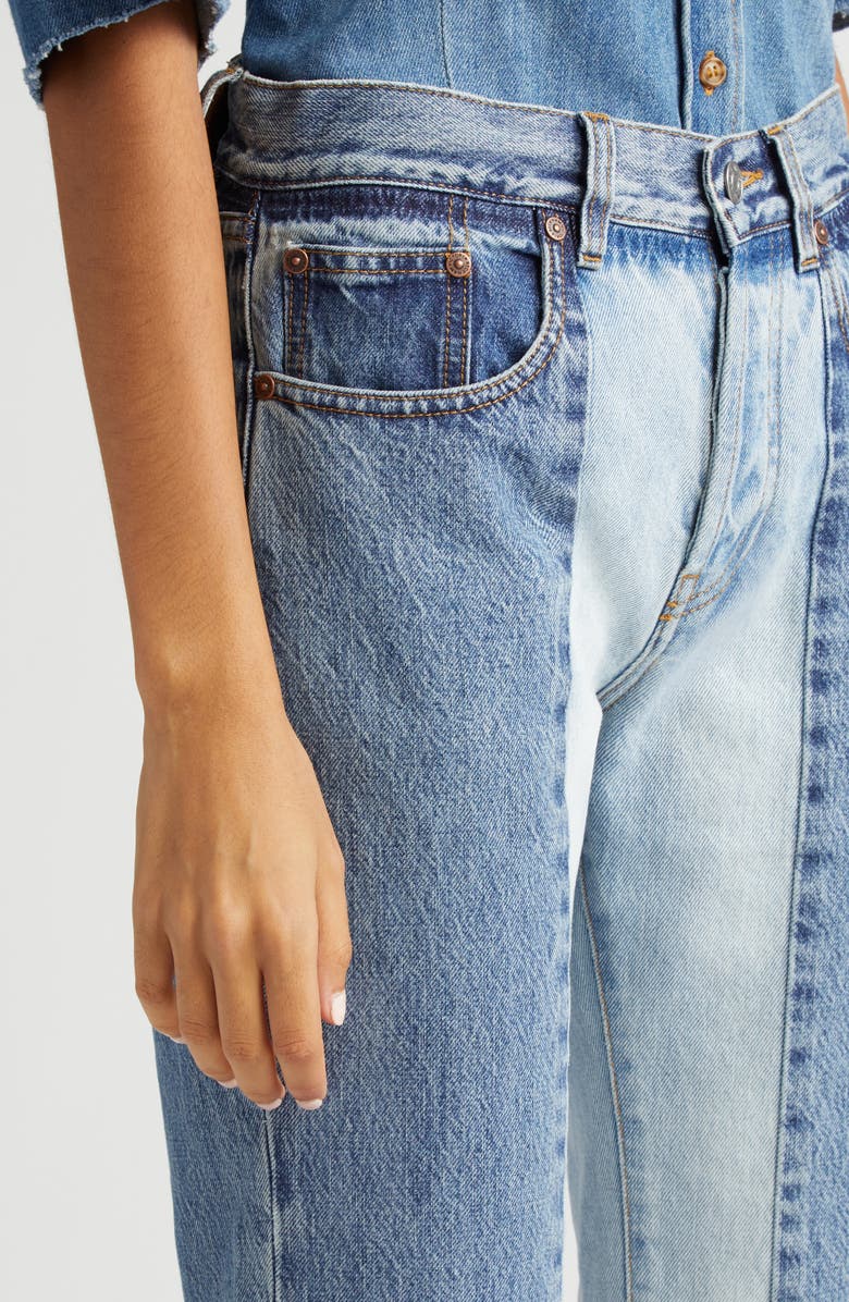 Victoria Beckham Victoria High Waist Colorblock Jeans, Alternate, color,