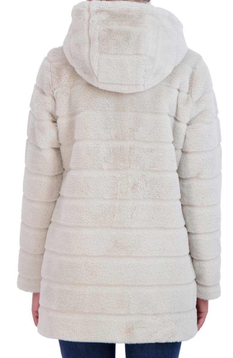 Sebby Hooded Faux Fur Jacket, Alternate, color, Beige