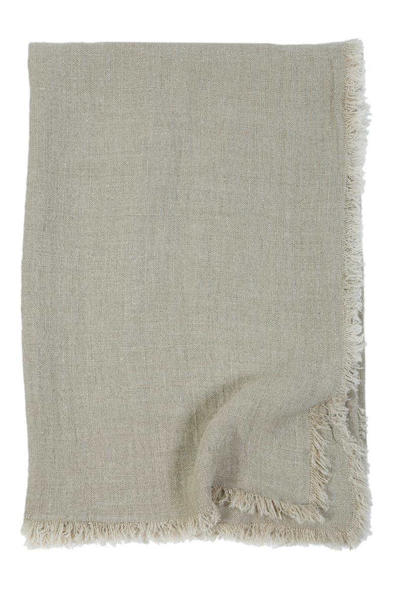Laurel Oversized Linen Throw Blanket, Main, color, PALE OLIVE
