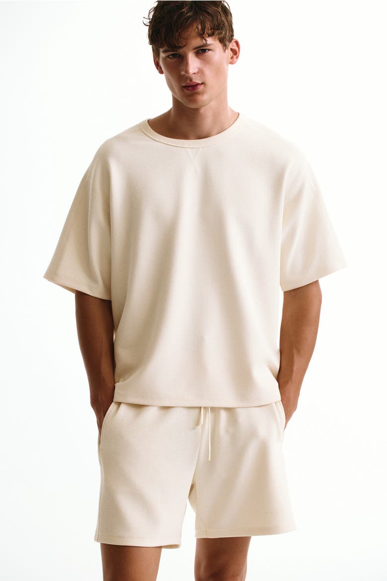 Regular-fit Waffled Sports Shorts With Drymove, Alternate, color, Natural white