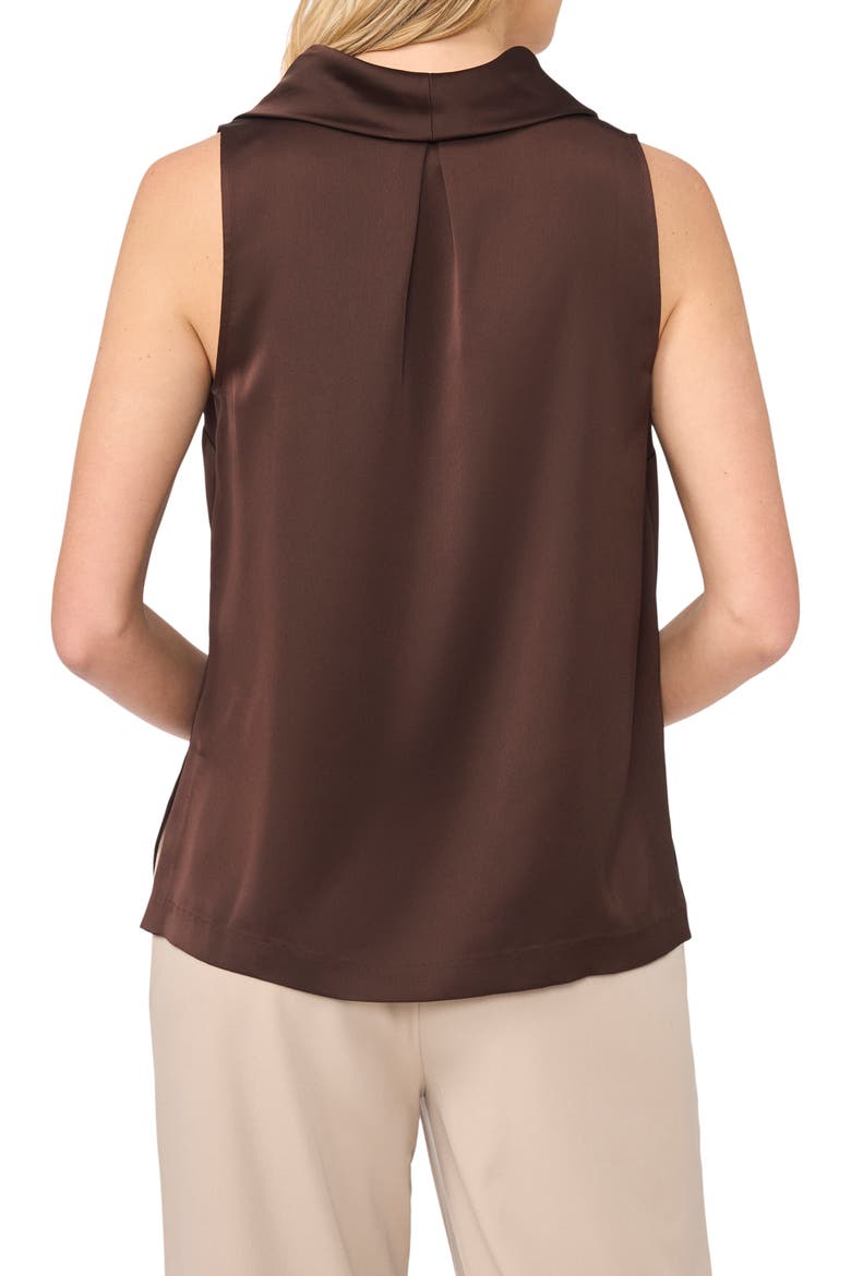 Cowl Neck Satin Charmeuse Sleeveless Top, Alternate, color, CHOCOLATE