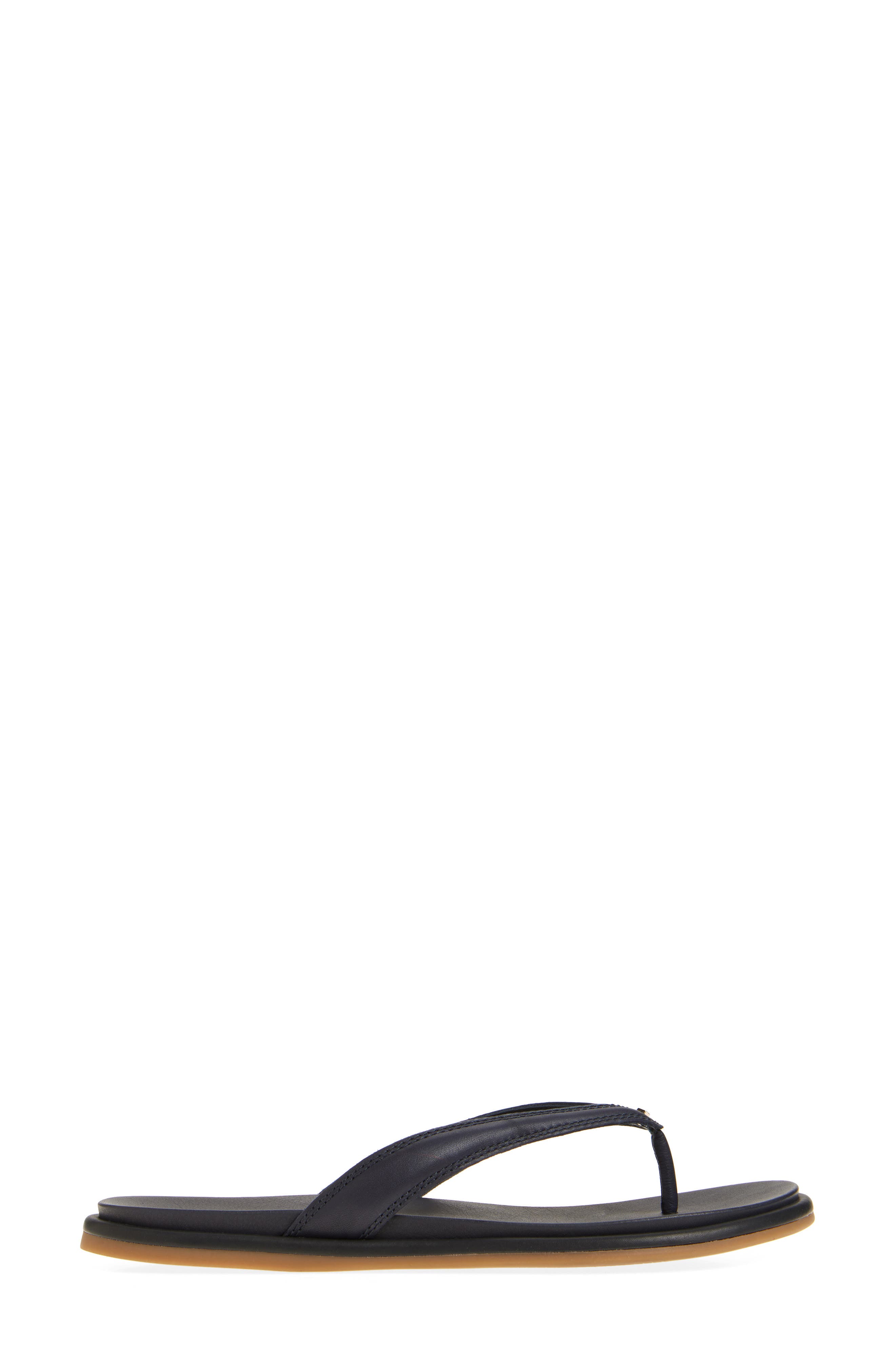Isla Flip Flop, Alternate, color, PEACOAT LEATHER SMOOTH