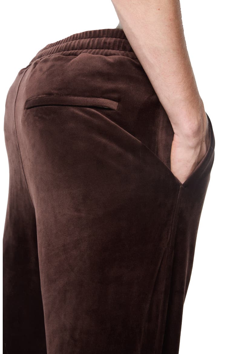 Ostuni Stretch Velour Track Pants, Alternate, color, JAVA