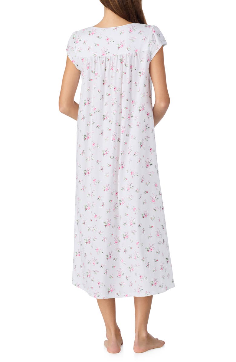 Eileen West Floral Cap Sleeve Cotton Nightgown, Alternate, color, Pink Bouquet