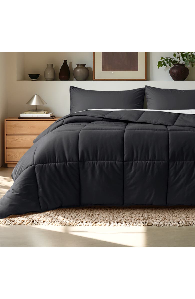 Bare Home All-Season Down Alternative Comforter Set, Alternate, color, Black