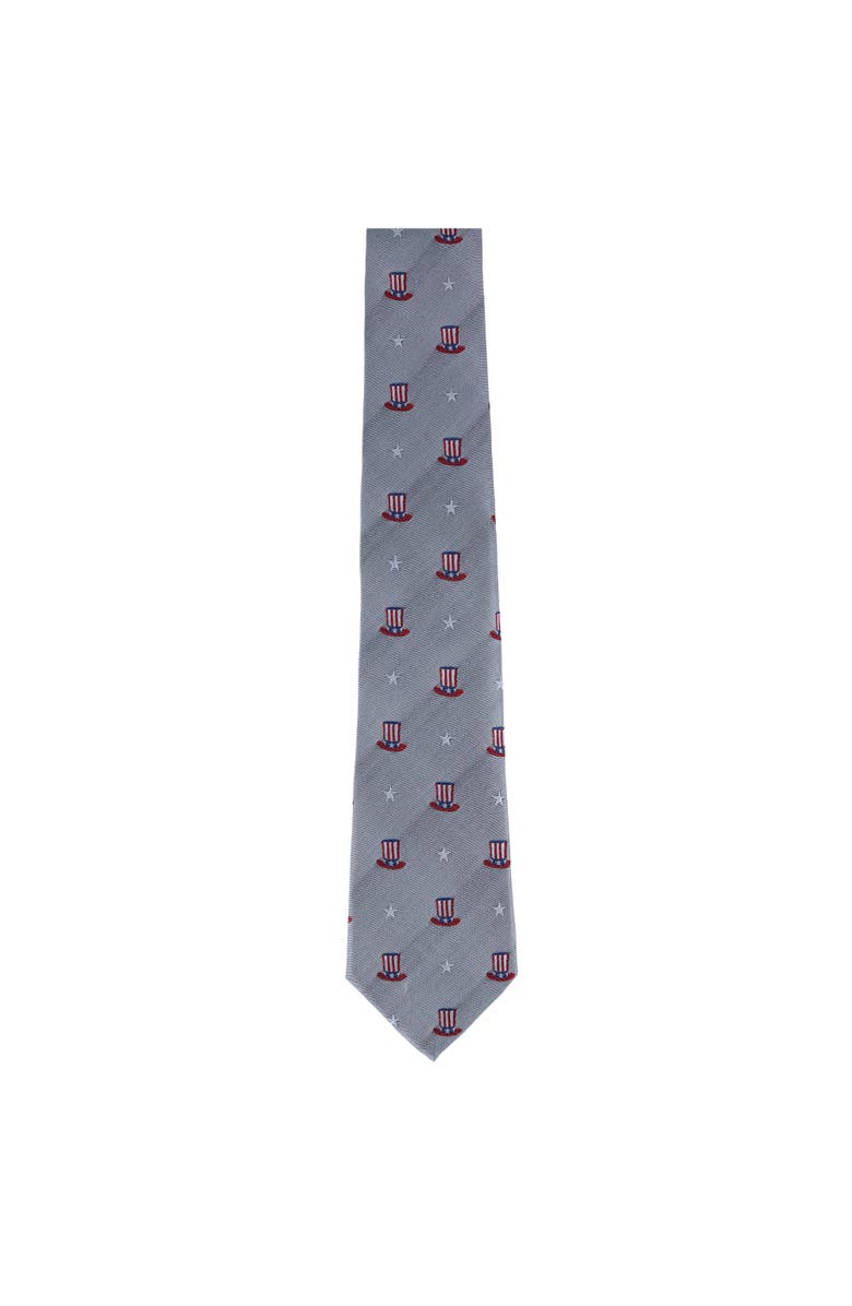 Trafalgar Uncle Sam Pride Silk Novelty Necktie, Alternate, color, Silver
