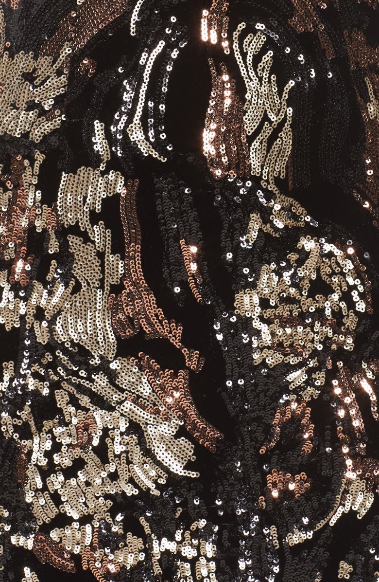 Dress the Population Allison Sequin Velvet Body-Con Dress, Alternate, color, 