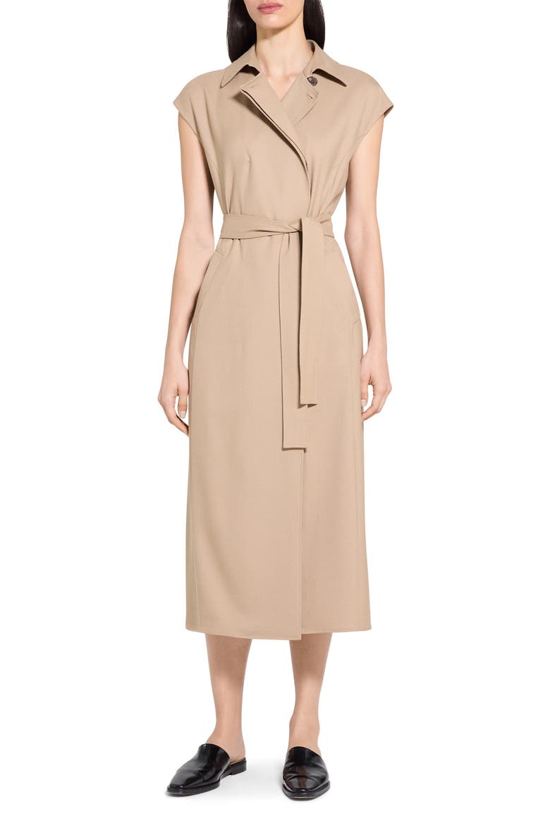 Dolman Sleeve Trench Coat Midi Dress, Main, color, NEW CAMEL