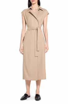 Theory Dolman Sleeve Trench Coat Midi Dress