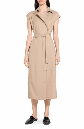 Theory Dolman Sleeve Trench Coat Midi Dress
