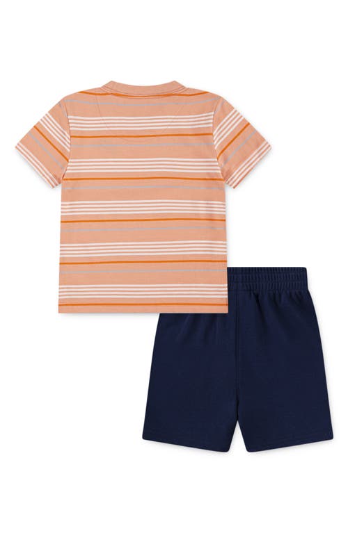Nike Stripe T-shirt & French Terry Shorts Set In Blue